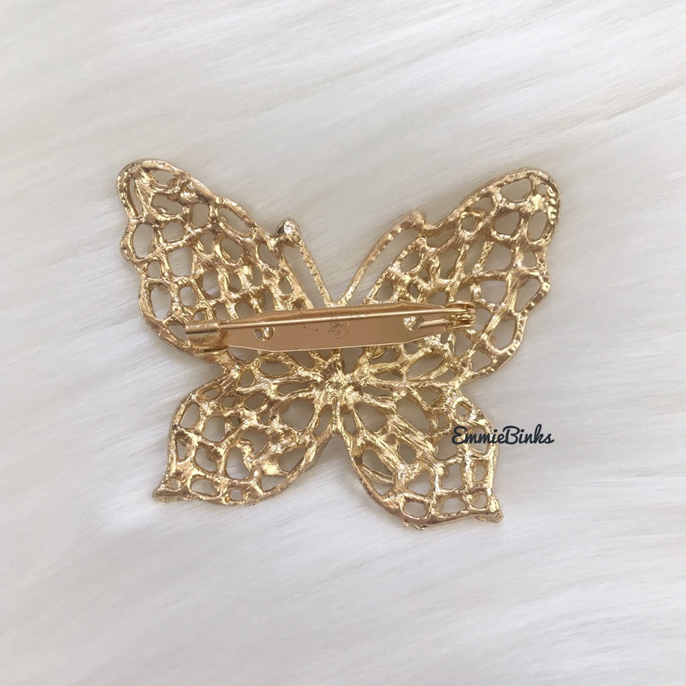 ✨3for$38 New Vintage Style Filigree Rhinestone Butterfly Brooch Pin ~ Vintage - Picture 13 of 16